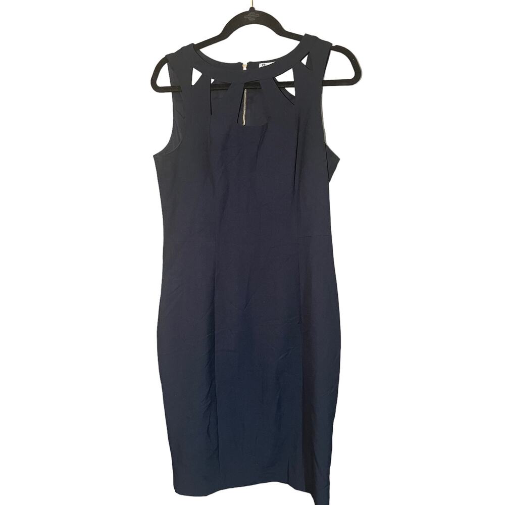 Eliza J womens dress Black Cut Out Sheath Bodycon Mini Cocktail size 12